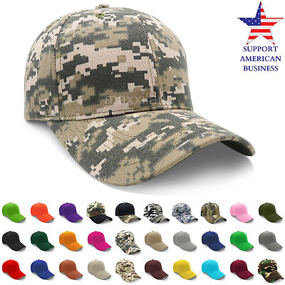 #ad Mens Baseball Cap Solid Polo Style Plain Hats Trucker Hat Men Army Caps Lot