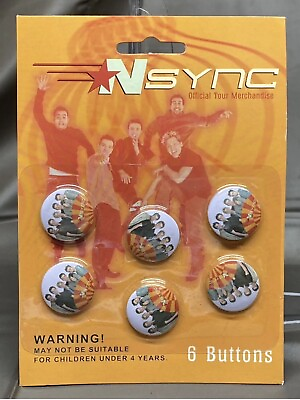 #ad *Nsync Official Tour Merchandise 6 Buttons 2000