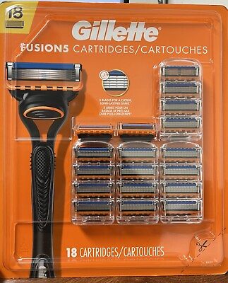 #ad Gillette Fusion 5 Razor Blades 18 Cartridges Only Factory Sealed pack No Handle