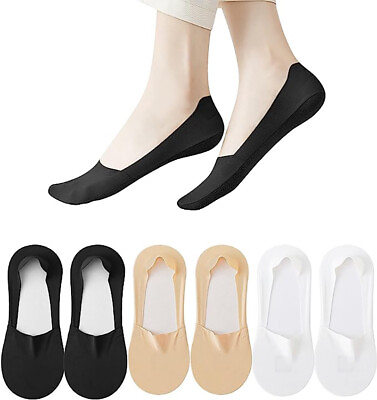 #ad 5 Pairs No Show Womens Low Cut Liner Non Slip Invisible Hidden Flat Casual Socks