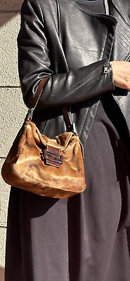 #ad FENDI Mamma Baguette Calf Leather Hand Shoulder Bag Authentic #0203