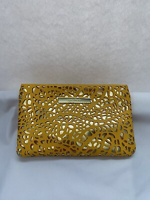 IVANKA TRUMP Designer Clutch Hand Bag Purse Women#x27;s Super Classy Yellow Gold $49.99