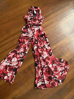 #ad Wide Leg Floral Jumpsuit 2 NEW White House Black Market Date Vacation Party XS