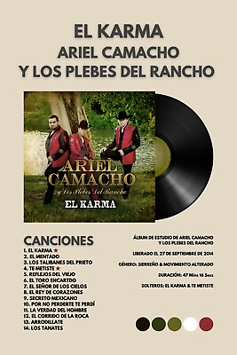 #ad El Karma Ariel Camacho Y Los Plebes Del Rancho 12x18 album custom poster