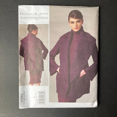 #ad Vogue Designer Donna Karan Uncut Jacket ZZ L XXL Sewing Pattern Shawl #1263