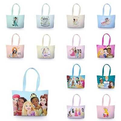 #ad Disney Princess Shoulder Bag Leather Women Shopping Large Capacity Tote Belle