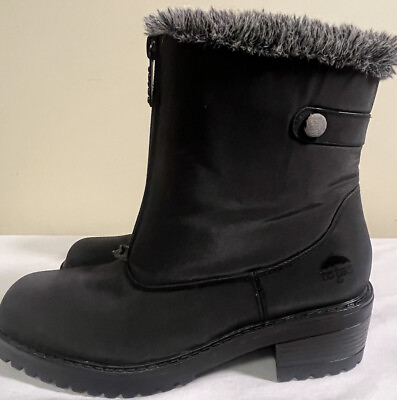 #ad Womens TOTES Anita Black Waterproof Footwear Zip Up Snow Boots Women#x27;s Sz 7 Med