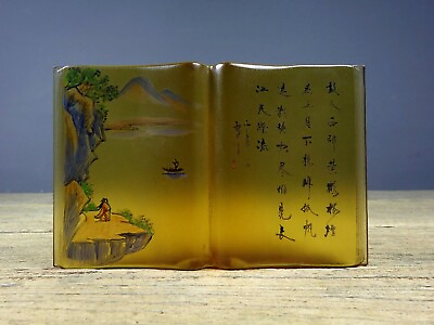 #ad Old Tibetan Ancient Pharaoh#x27;s Fine Glass Painted Book Decoration