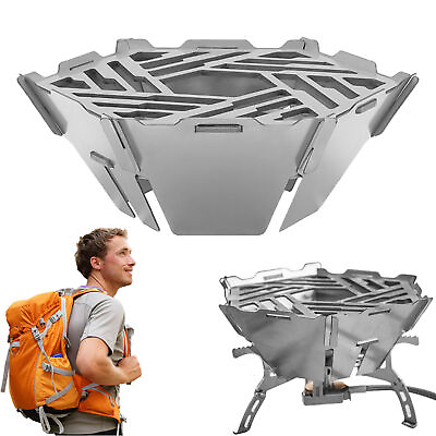 #ad Folding Camping Stove Windscreen Stainless Steel Removable Portable Wind Shield