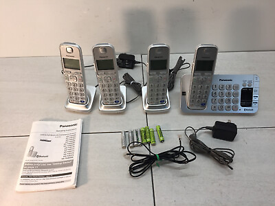 #ad Panasonic KX TGE270 4 Handsets Link2Cell Bluetooth Cordless Phone System