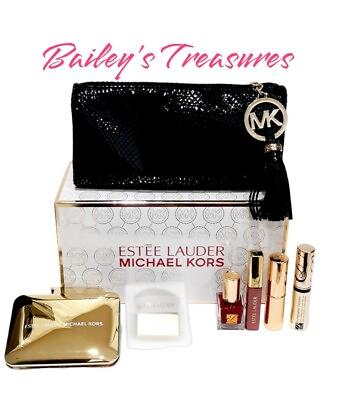 #ad Estee Lauder Michael Kors Cosmetic Bag and Makeup Set SEE DESCRIPTION Free Ship