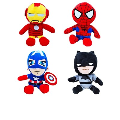#ad 27cm Spider Man Iron Batman Plush Doll Cosplay Prop Toys Stuffed Doll Gift