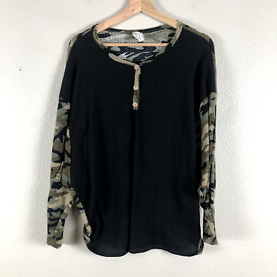 #ad Now N Forever Shirt Womens 1X Black Camo Colorblock Casual Lightweight Military