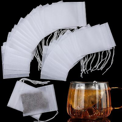 #ad 600Pcs Tea Bags Disposable Drawstring Flip Empty Teabags Teas Filters Herb Loose