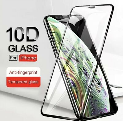 #ad 5 Pack 10D Full Cover Tempered Glass Screen Protector For iPhone X 11 12 Pro Max