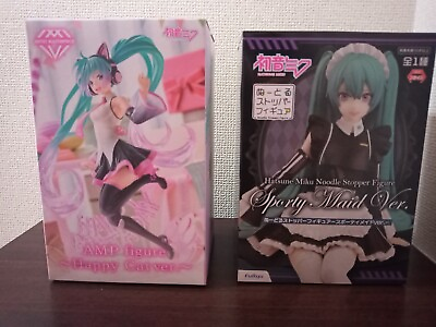 #ad Hatsune Miku Set of 2 figures AMP figure Happy Cat ver. Vocaloid From Japan
