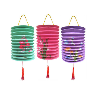 #ad 3PCS Attractive Creative Lantern Spring Festivals Lanterns Hanging Paper Lamp
