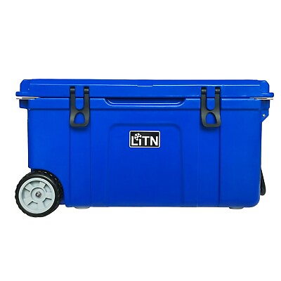 #ad Wheeled Cooler Insulated Portable Ice Chest Box 75 QT 80 QT BLUE LITN
