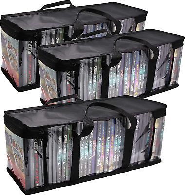 #ad DVD Storage Bag Portable CD Storage Case Media Storage Box for Set of 3