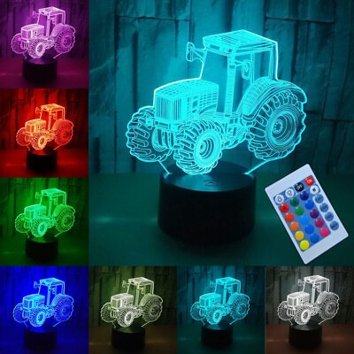 #ad Color Changing 3D LED Car Night Light With Without Remote Control Decoration g