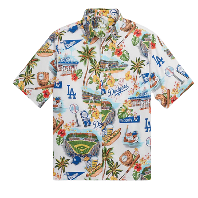 #ad SALE Los Angeles Dodgers Baseball Team Tropical Hawaiian Shirt Print Fanmade