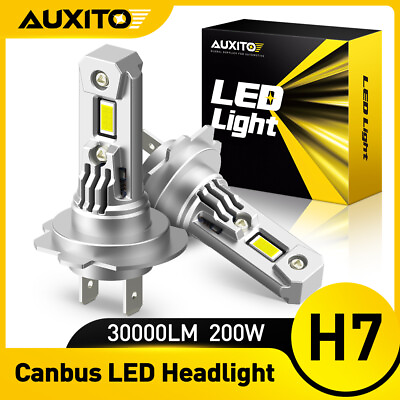 #ad AUXITO LED Headlight Bulb High or Low Beam H7 Kit 6000K Bright 30000Lumen Q16pro