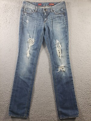 #ad Express Jeans Women#x27;s Size 8 Stella Skinny Leg Blue Denim Cotton Stretch 30x33