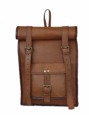 New Handmade Genuine Leather Backpack Rucksack Laptop Shoulder Men#x27;s Travel Bag $56.38