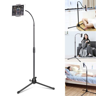 #ad Universal Tripod Floor Stand Holder Adjustable Gooseneck For iPad iPhone Tablet