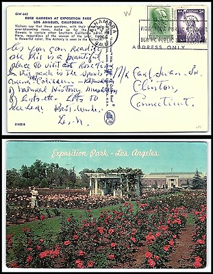 #ad 1966 US Postcard Alhambra California to Clinton Connecticut U15