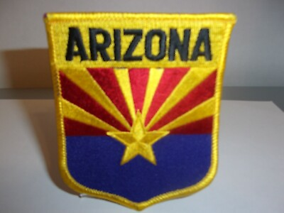 #ad Vintage State Of Arizona Iron On Embroidered Cloth Patch