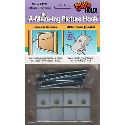 #ad QuakeHold A Mazing Picture Hanger 4338 Pack of 8 Quake Hold 4338 753962043386