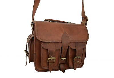 Leather Messenger Camera Bag DSLR SLR Padded Case Satchel Handbag Crossbody Bags $65.99