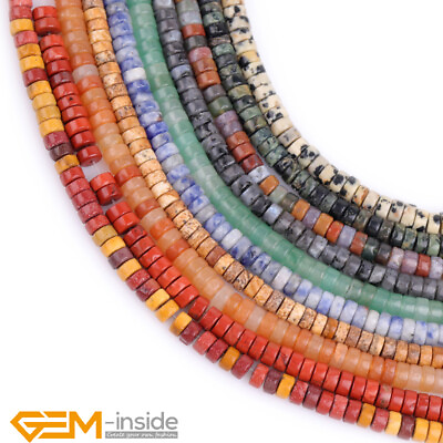 #ad Assorted 2x4mm Gemstones Rondelle Heishi Spacer Loose Beads Jewelry Making 15quot;