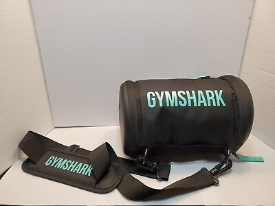 #ad Gymshark Black Barrel Gym Workout Small Duffle Bag Crossbody 10quot; Long 7quot; Wide