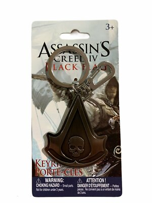 #ad Assassin#x27;s Creed IV Black Flag Skull Crest Metal Keyring keychain ***OFFICIAL***