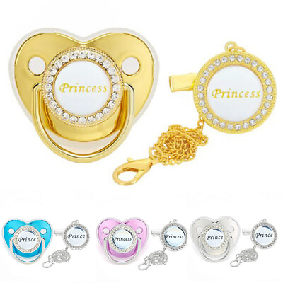 #ad Rhinestone Bling Pacifier Baby Gift Silicone Baby Infant Dummy Nipple Shower