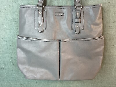 #ad Relic Grey Tote Purse Shopper Carry All Faux Leather Shoulder Hobo Bag Preowned