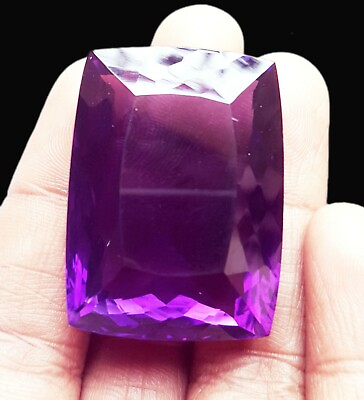 #ad Natural Violet Amethyst 100 to 110 Ct Certified Loose Gemstone Free Gift