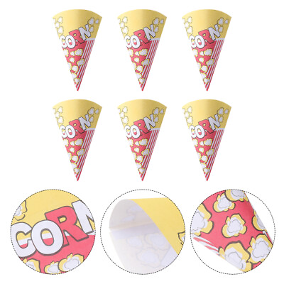 #ad 50pcs Cone Shape Popcorn Bags for Parties and Snacks NX