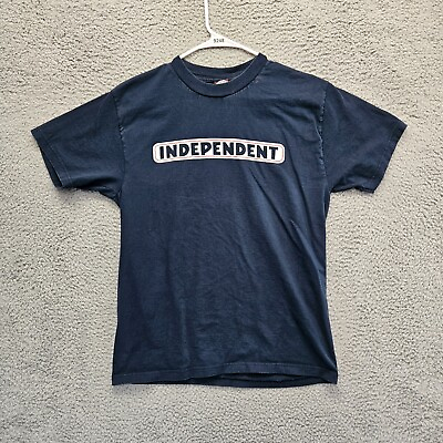 #ad Independent T Shirt Mens Size Medium Navy Blue Short Sleeve Crewneck
