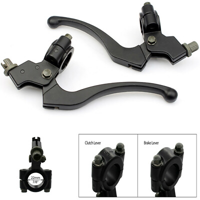1Pair Black Clutch and Drum Brake Lever Kit For 7 8quot; 22mm Motorcycle Handlebar