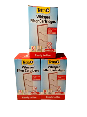 #ad Lot of 3 boxes 18 total Tetra Whisper Internal Filter Cartridges Small