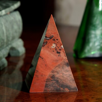 #ad quot;Volcanoquot; Jasper Pyramid Figurine Stone Decor Art Weight 178 gr Size 7.7х5х5 cm
