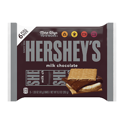 #ad Hershey#x27;s Milk Chocolate Candy Wrapped Gluten Free 1.55 oz Bar 6 ct New