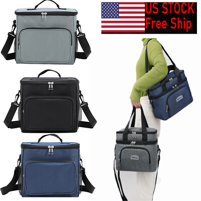 #ad Travel Portable Picnic Bag Waterproof One Shoulder Crossbody Insulated Bento Bag