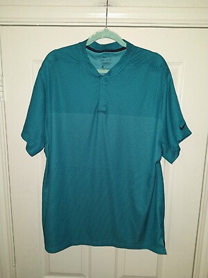 #ad Nike TW Tiger Woods Collection Dri Fit Blade Collar Polo Golf Shirt Men#x27;s sz XL