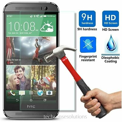 #ad Premium Real Tempered Glass Anti Scratch Screen Protector for HTC One M8