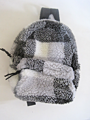 #ad Kid Pick Gray Black White Fleece Backpack New