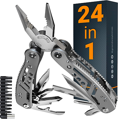 #ad Multitool 24 in 1 with Knife Pliers amp; 11 Bits All In One Multi Function Tool Kit